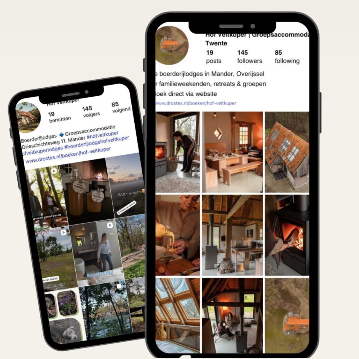 Voorbeeld van accommodatiecontent op mobiele apparaten