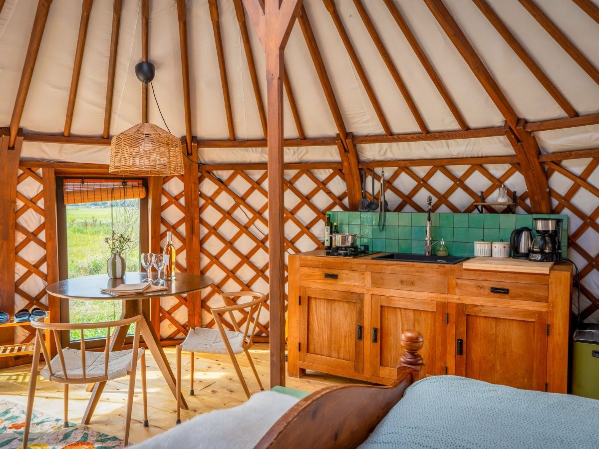 overnachten in een yurt