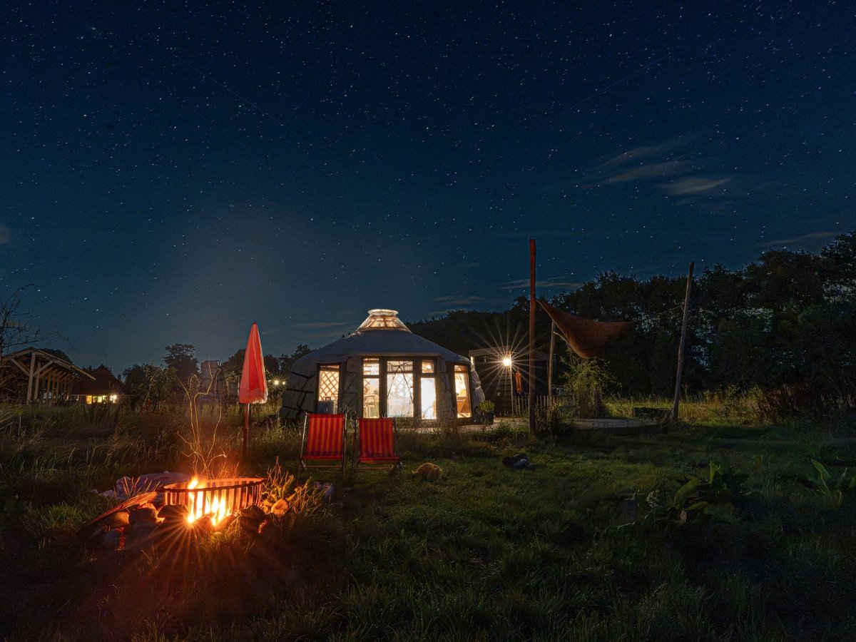 overnachten in een yurt